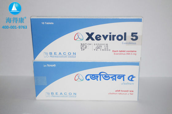 Beacon Everolimus Xevirol  5mg*10 tablets Breast cancer, renal cell carcinoma, endometrial carcinoma, uterine sarcoma, perivascular epithelioid cell tumor, recurrent angiomyolipoma,